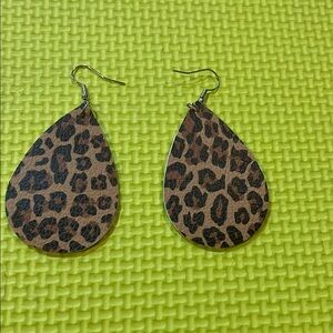 Leopard Print Teardrop Earrings NEW